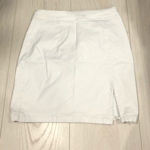 Garage- High waisted White mini skirt with a slit